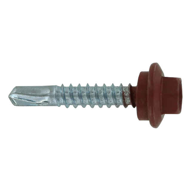 12 x 3" Maxx Steelbinder Pole Barn Screw, Rustic Red, Pkg 250