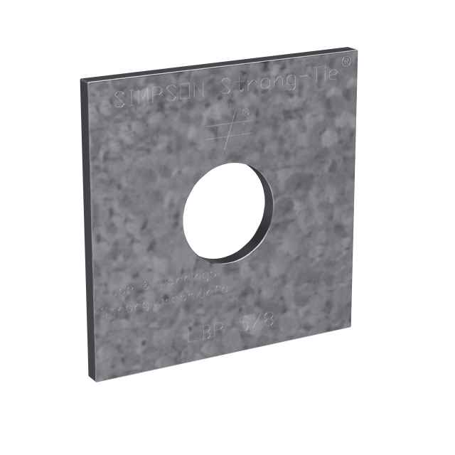5/8" Hole Flat Bearing Plate 2" x 2" x 9/64" Uncoated