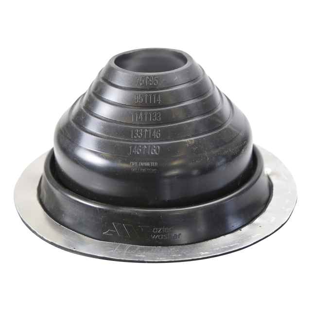 3 Roofjack Round EPDM Pipe Flashing Boot, Black