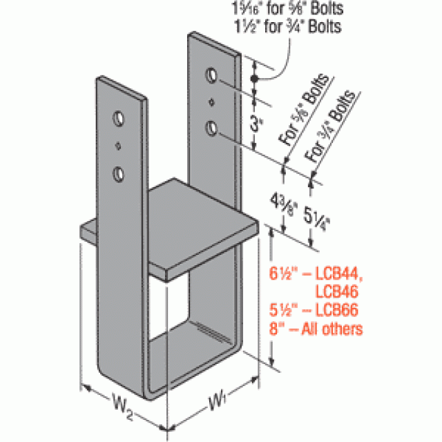 Simpson LCB66 6x6 Light Column Base - G90 Galvanized